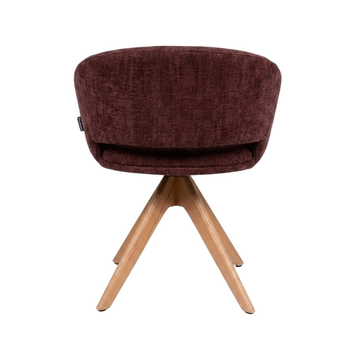 HelloChair HC41 Iloa eetkamerstoel Tango Burgundy spinpoot naturel