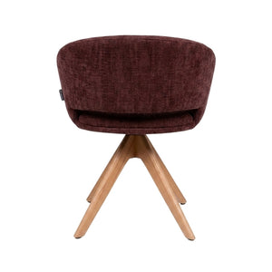 HelloChair HC41 Iloa eetkamerstoel Tango Burgundy spinpoot naturel