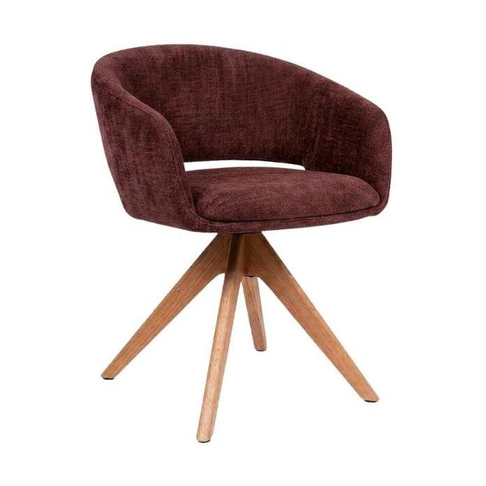 HelloChair HC41 Iloa eetkamerstoel Tango Burgundy spinpoot naturel