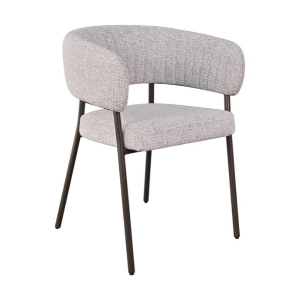 HelloChair Lovi eetkamerstoel Milan Greige poot dark brown