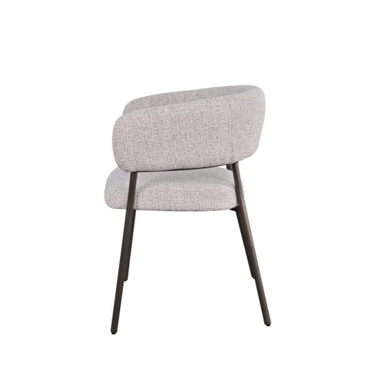 HelloChair Lovi eetkamerstoel Milan Greige poot dark brown
