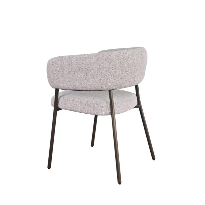 HelloChair Lovi eetkamerstoel Milan Greige poot dark brown