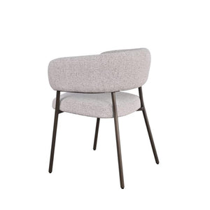 HelloChair Lovi eetkamerstoel Milan Greige poot dark brown