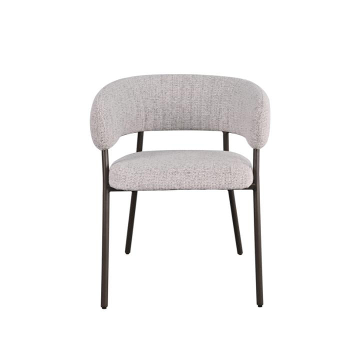 HelloChair Lovi eetkamerstoel Milan Greige poot dark brown