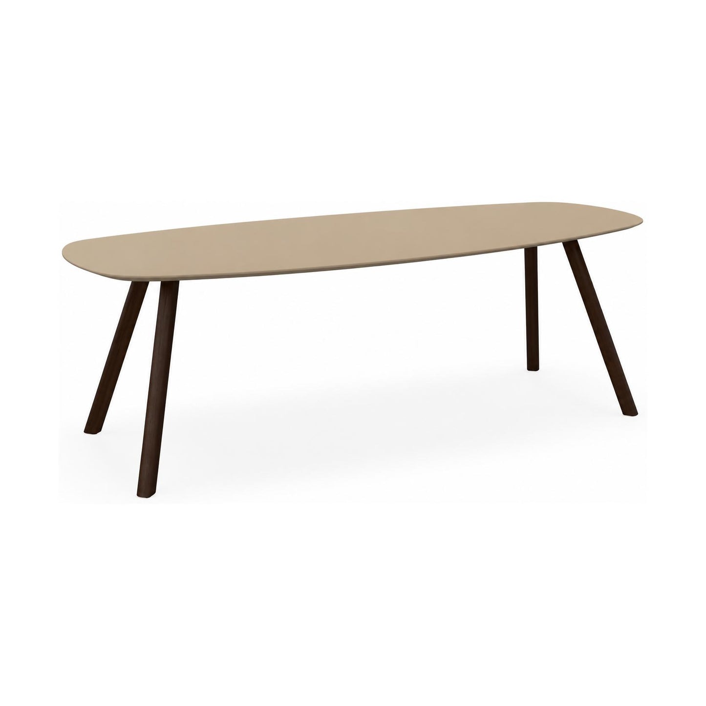 HelloTable Tubo eettafel Semi ovaal 220x100 cm Fenix beige luxor - eiken Dark stained