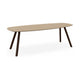 HelloTable Tubo eettafel Semi ovaal 220x100 cm Fenix beige luxor - eiken Dark stained