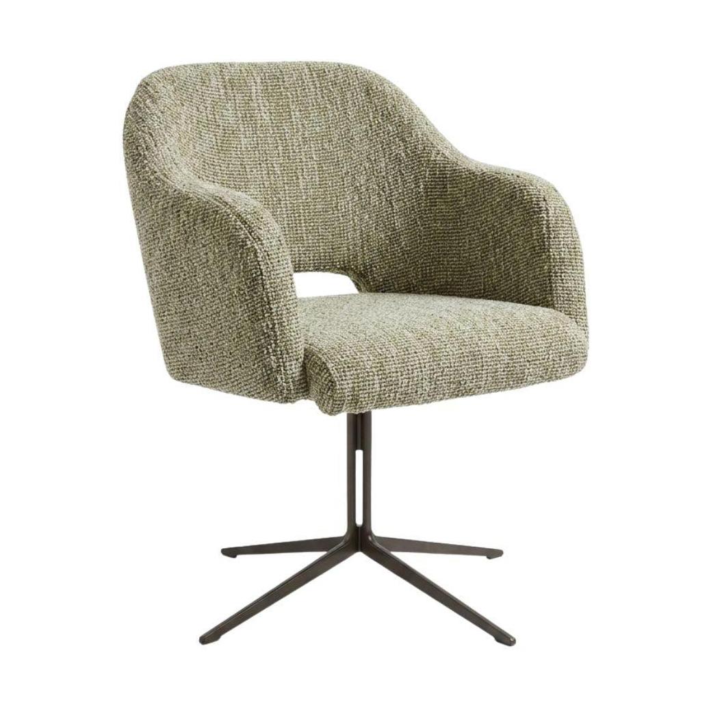 HelloChair HC120 Velin eetkamerstoel Discovery Green draaipoot low G natural