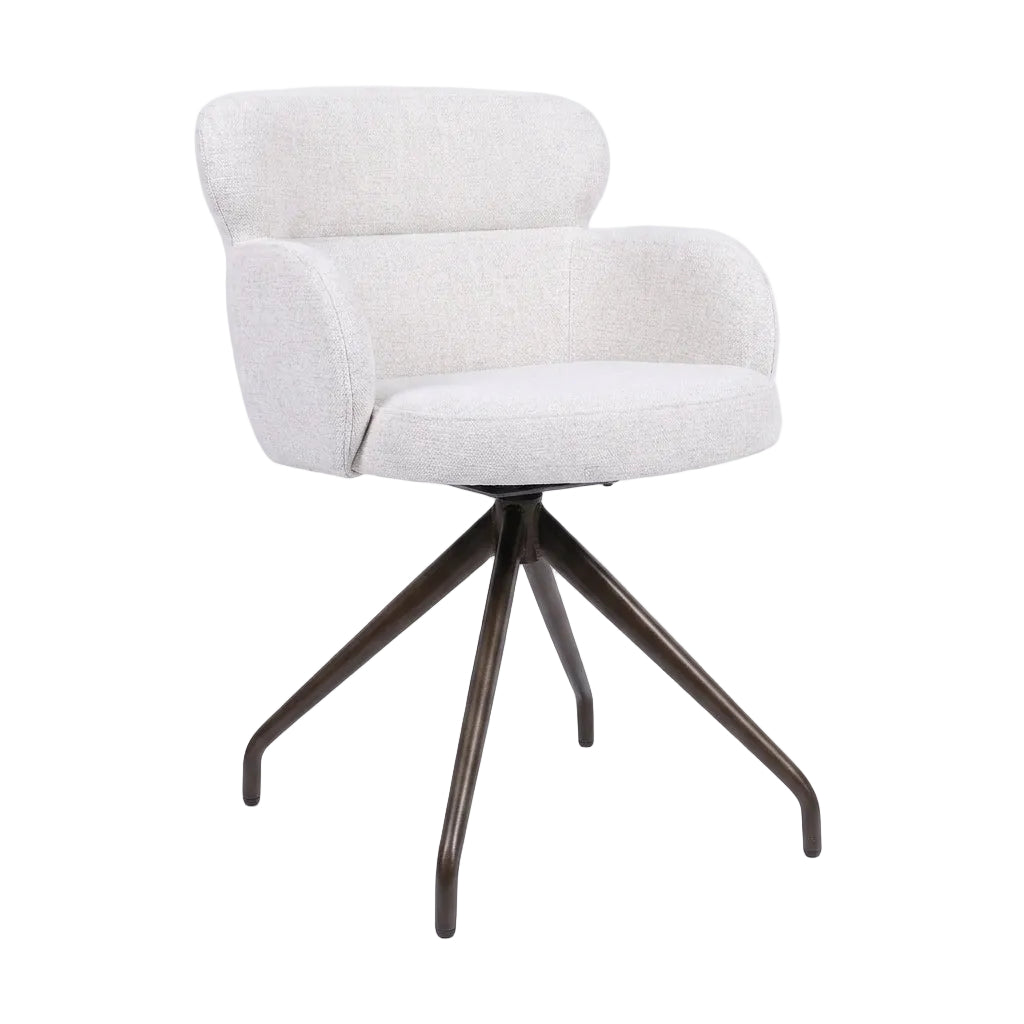 HelloChair HC22 Akin eetkamerstoel Beach Beige spinpoot anodic brown