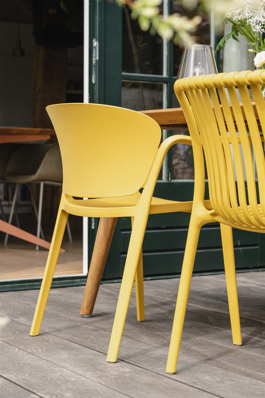Kave Home Ania tuinstoel kunststof Geel – HelloChair
