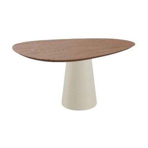 HelloTable Izaro eettafel Druppel 150x120 cm eiken Tabacco/Beige