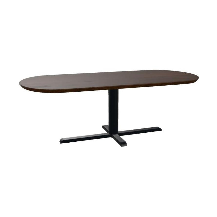 HelloTable Kros eettafel Capsule 240x100 cm ongeborsteld nieuw eiken Dark stained - Zwart
