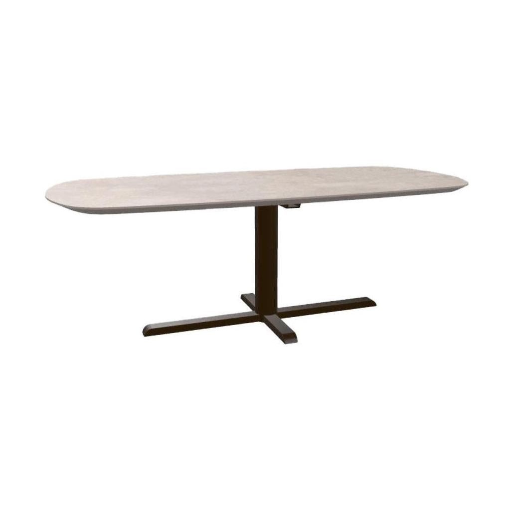 HelloTable Kros eettafel Deens ovaal 240x100 cm HPL luna pearl - Anodic brown