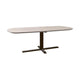 HelloTable Kros eettafel Deens ovaal 240x100 cm HPL luna pearl - Anodic brown
