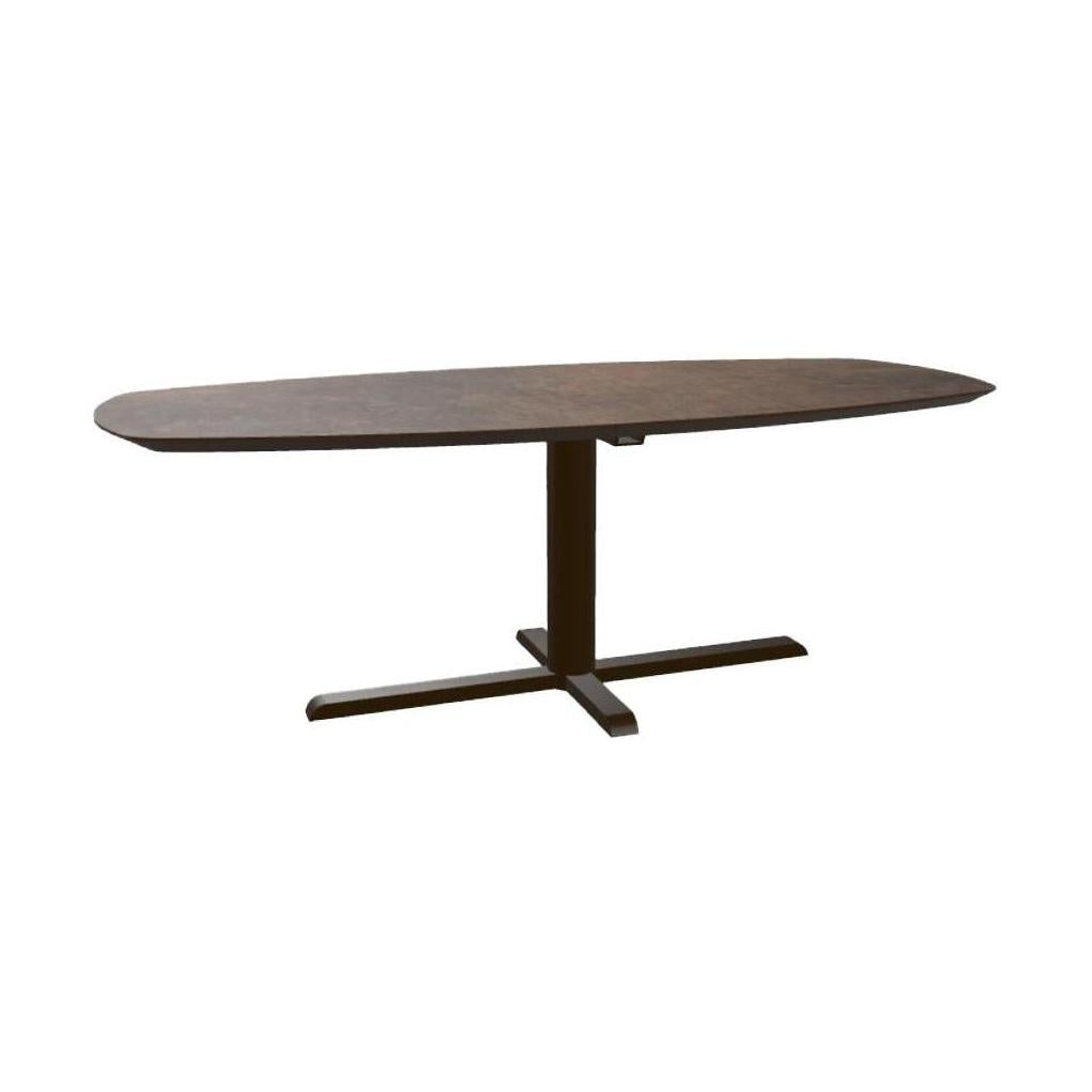 HelloTable Kros eettafel Semi ovaal 220x100 cm HPL plastica bronze - Anodic brown