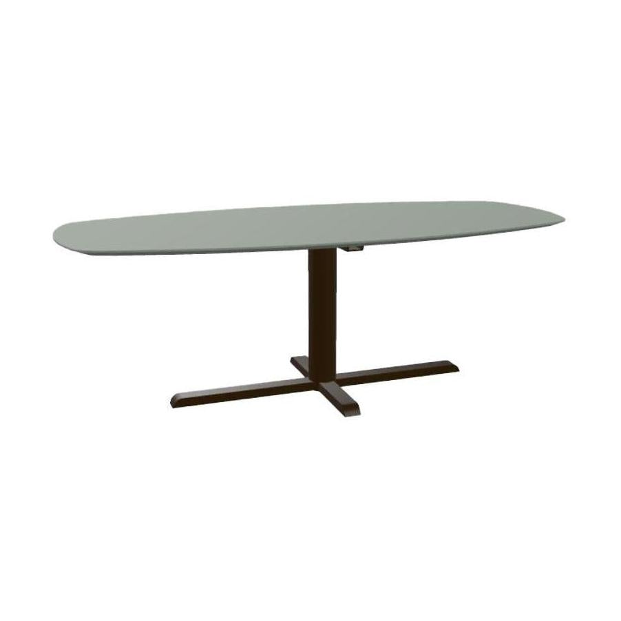HelloTable Kros eettafel Semi ovaal 220x100 cm Fenix verde kitami - staal Anodic brown