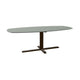 HelloTable Kros eettafel Semi ovaal 220x100 cm Fenix verde kitami - staal Anodic brown