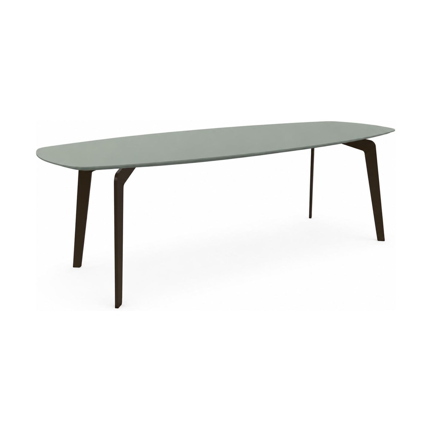 HelloTable Lea eettafel Semi ovaal 220x100 cm Fenix verde kitami - staal Anodic brown