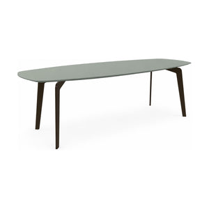 HelloTable Lea eettafel Semi ovaal 220x100 cm Fenix verde kitami - staal Anodic brown