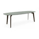 HelloTable Lea eettafel Semi ovaal 220x100 cm Fenix verde kitami - staal Anodic brown