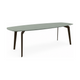 HelloTable Lea eettafel Semi ovaal 220x100 cm Fenix verde kitami - staal Anodic brown