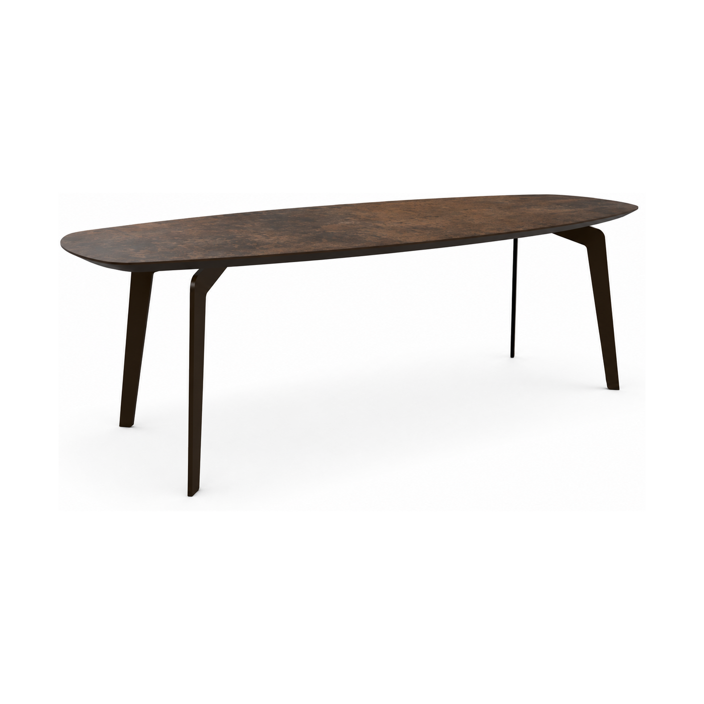 HelloTable Lea eettafel Semi ovaal 220x100 cm HPL plastica bronze - Anodic brown
