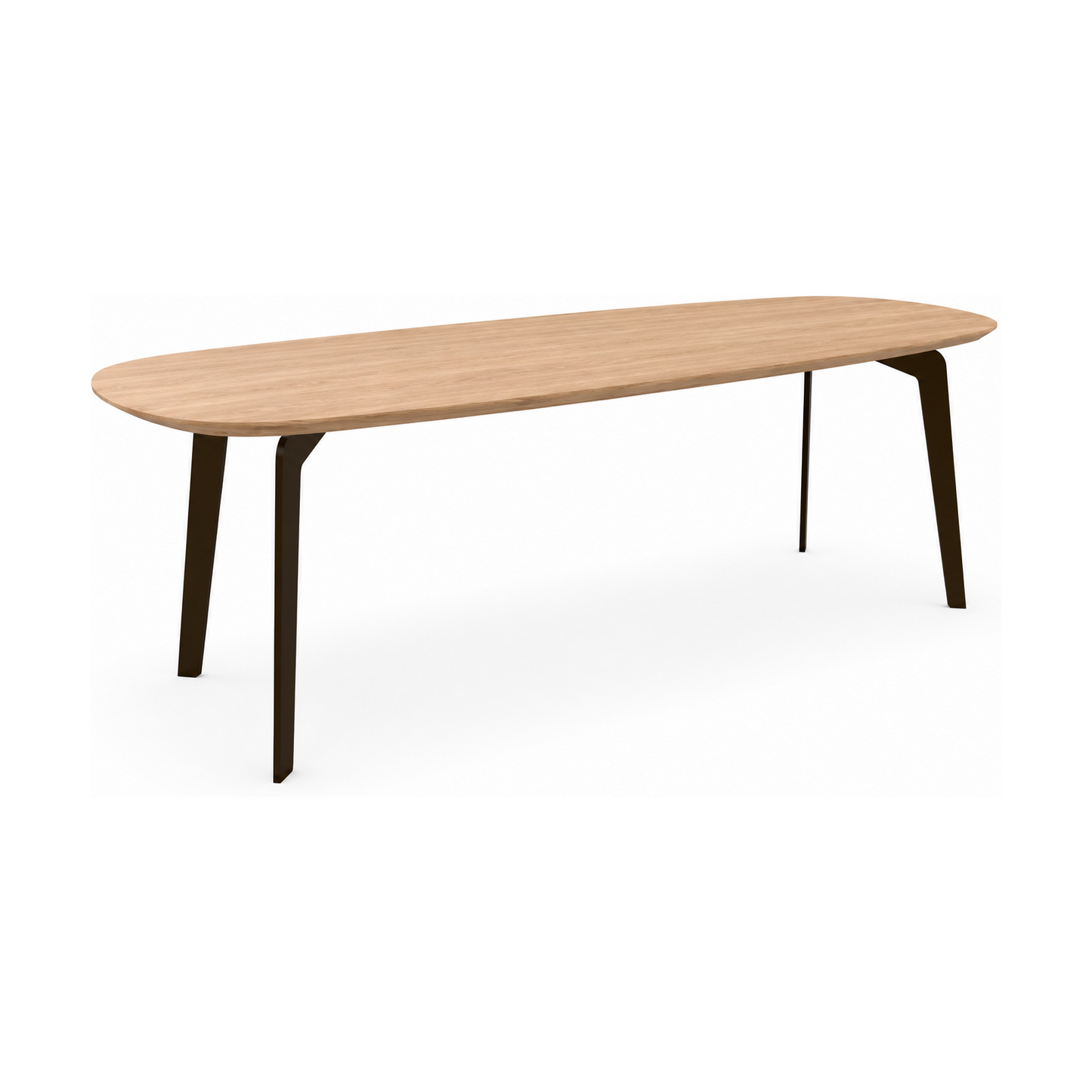 HelloTable Lea eettafel Semi ovaal 220x100 cm ongeborsteld nieuw eiken Naturel - Anodic brown