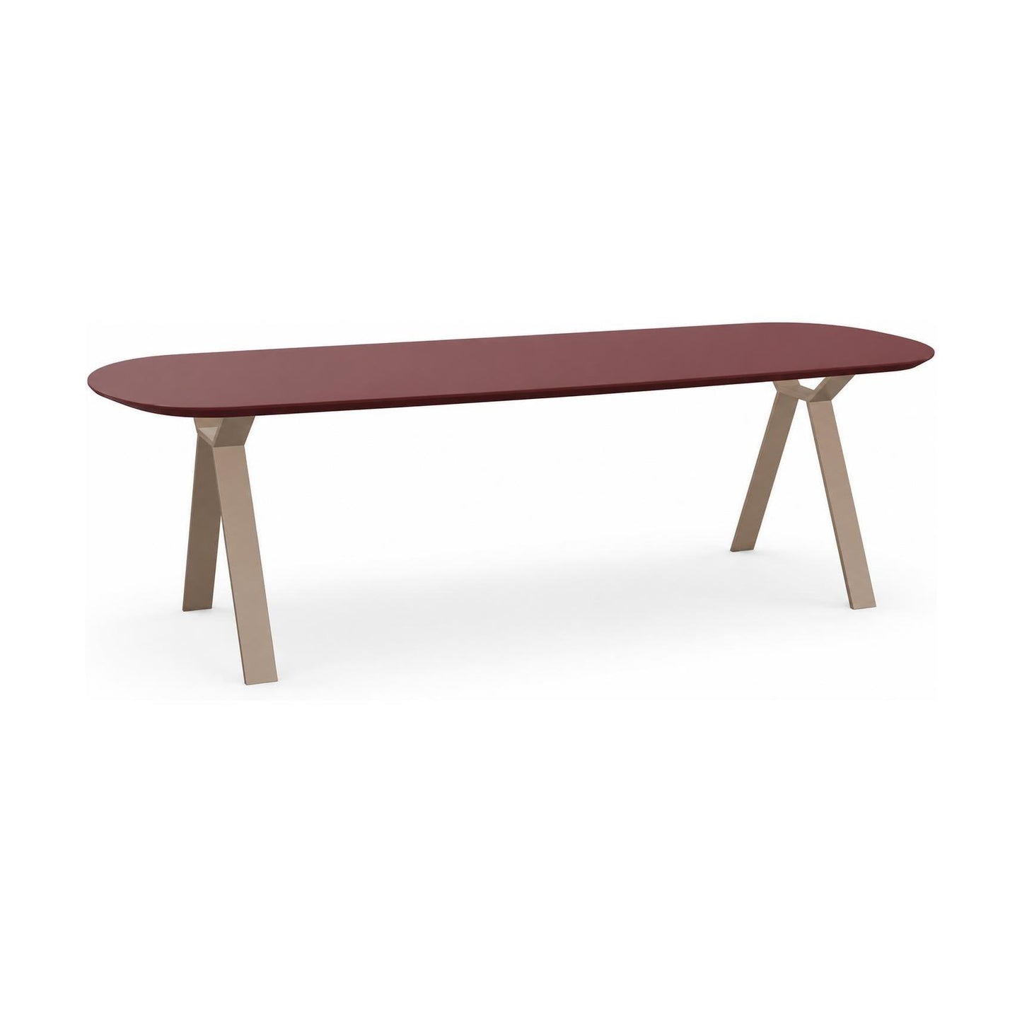 HelloTable Mova eettafel Deens ovaal 240x100 cm Fenix rosso jaipur - staal Sand