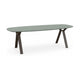 HelloTable Mova eettafel Semi ovaal 220x100 cm Fenix verde kitami - staal Anodic brown