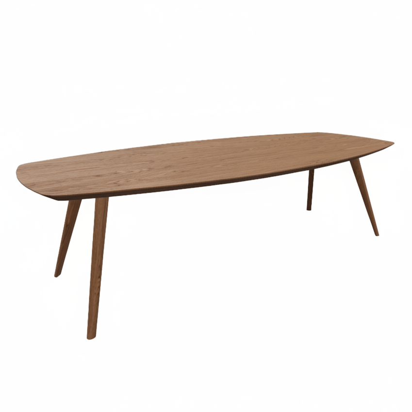 HelloTable Novum 15 eettafel semi ovaal 260x120 cm eiken Tabacco