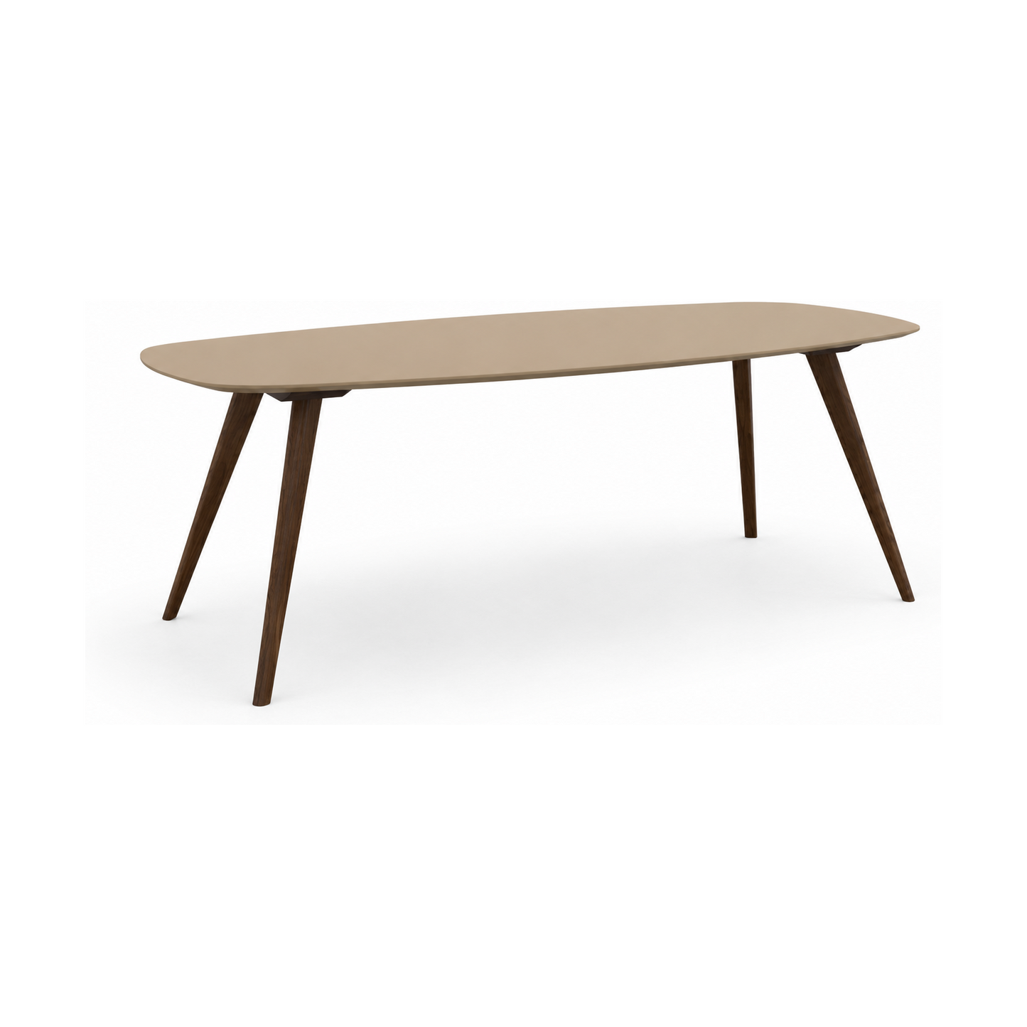 HelloTable Novum 15 eettafel Semi ovaal 220x100 cm Fenix beige luxor - eiken Dark stained