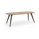 HelloTable Novum 15 eettafel Semi ovaal 220x100 cm Fenix beige luxor - eiken Dark stained