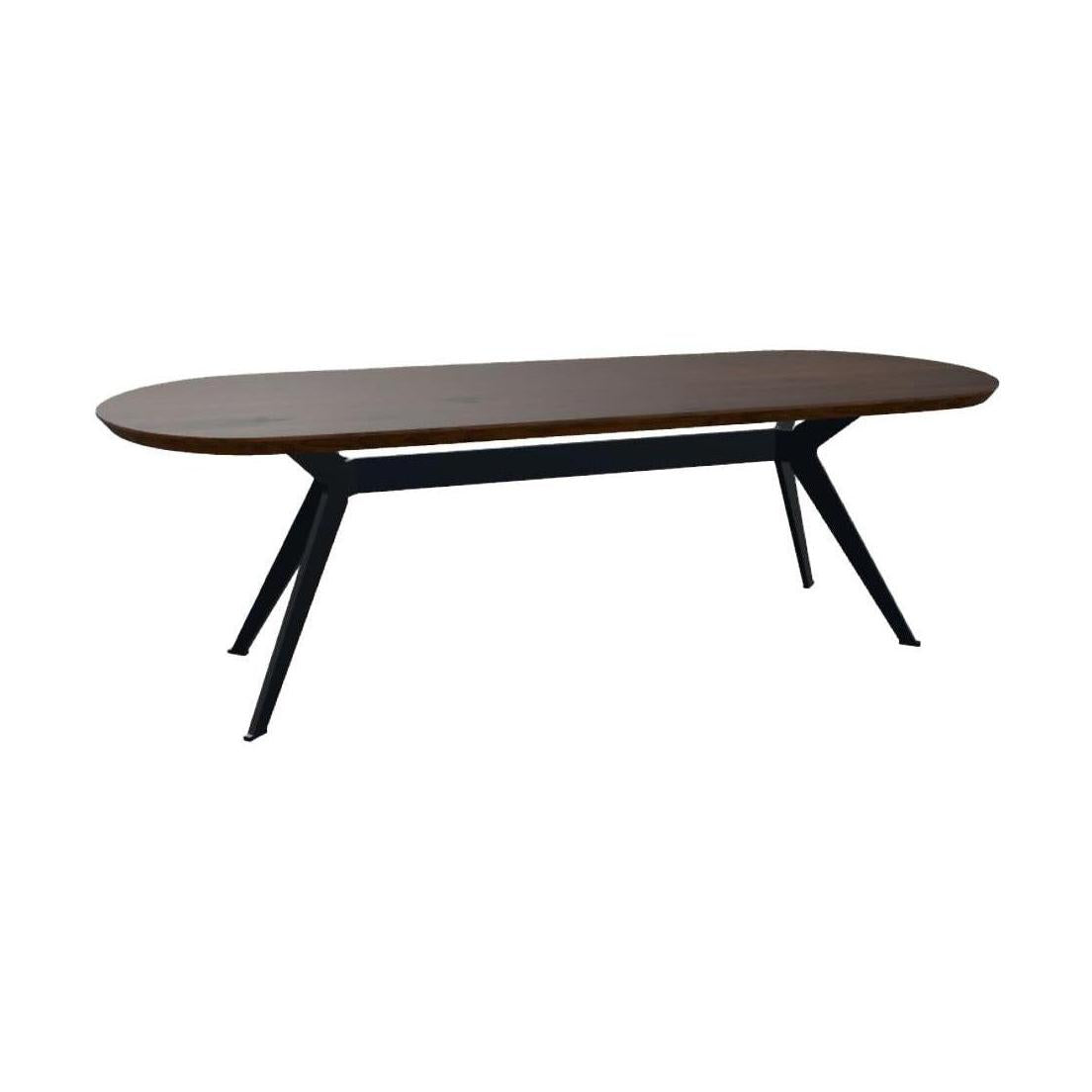 HelloTable Nox eettafel Capsule 240x100 cm ongeborsteld nieuw eiken Dark stained - Zwart