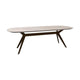 HelloTable Nox eettafel Deens ovaal 240x100 cm HPL luna pearl - Anodic brown