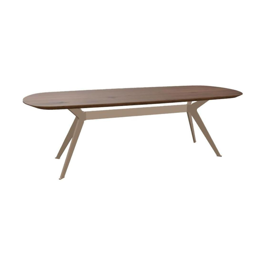 HelloTable Nox eettafel Deens ovaal 240x100 cm ongeborsteld nieuw eiken Tabacco light - Sand