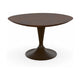 HelloTable Runo eettafel Organisch rond 140x128 cm ongeborsteld nieuw eiken Dark stained - staal Anodic brown