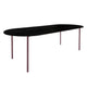 HelloTable Steelo eettafel plat ovaal 240x100 cm bol eiken zwart wine red