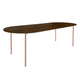 HelloTable Steelo eettafel plat ovaal 260x100 cm bol eiken dark stained beige red