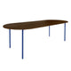 HelloTable Steelo eettafel plat ovaal 240x100 cm bol eiken dark stained ultramarine blue