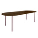 HelloTable Steelo eettafel plat ovaal 200x100 cm bol eiken dark stained wine red