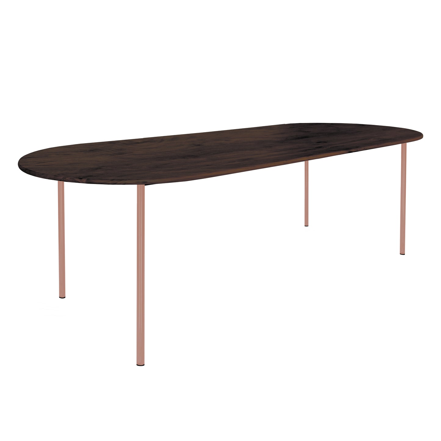 HelloTable Steelo eettafel plat ovaal 240x100 cm bol eiken leem beige red