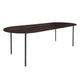 HelloTable Steelo eettafel plat ovaal 220x100 cm bol eiken leem black grey