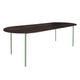 HelloTable Steelo eettafel plat ovaal 180x100 cm bol eiken leem pale green