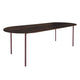 HelloTable Steelo eettafel plat ovaal 240x100 cm bol eiken leem wine red