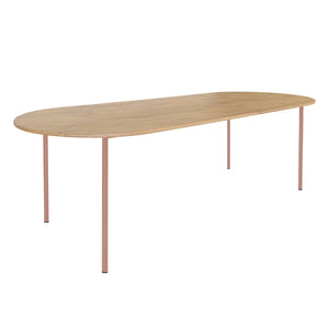 HelloTable Steelo eettafel plat ovaal 260x100 cm bol eiken naturel beige red