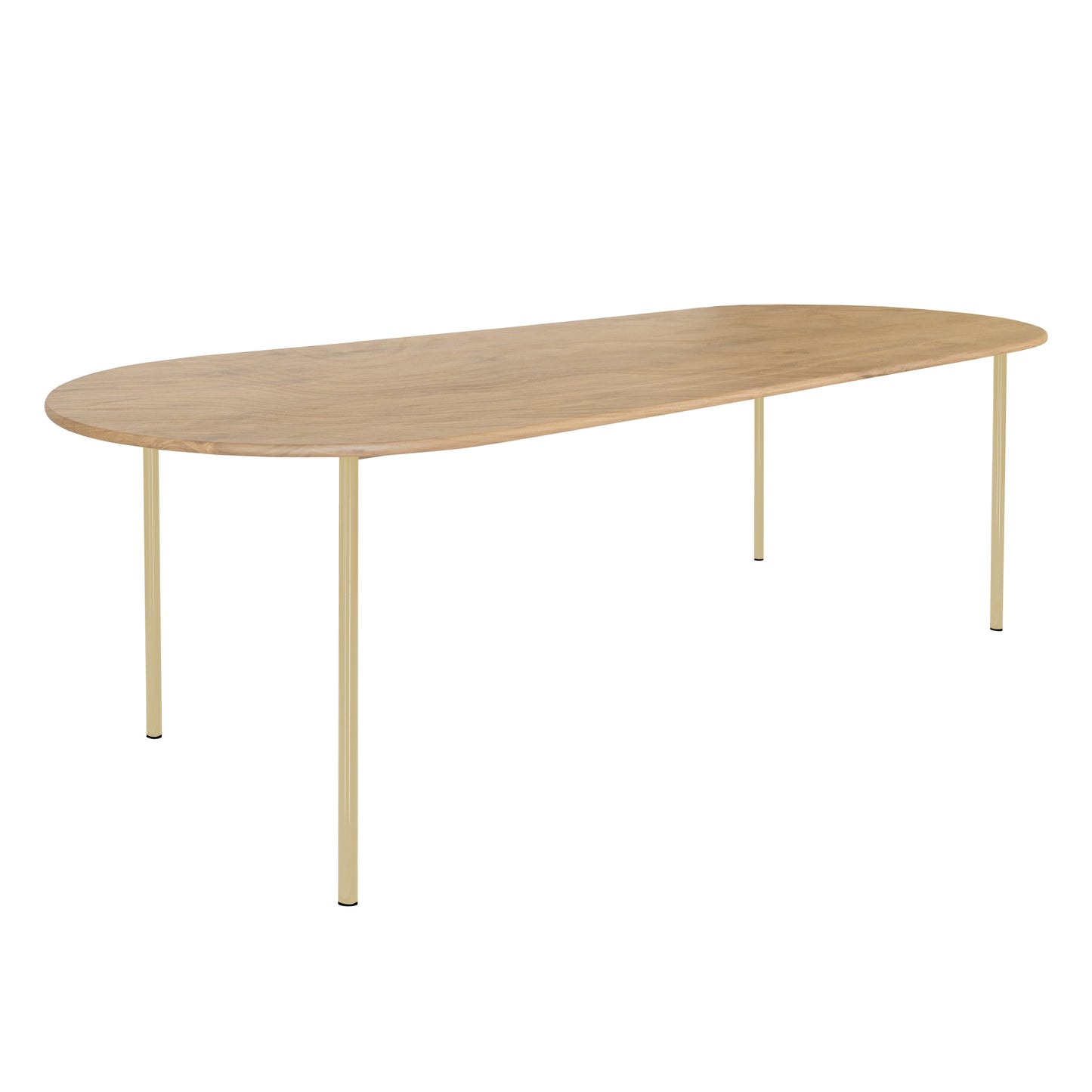 HelloTable Steelo eettafel plat ovaal 240x100 cm bol eiken naturel green beige