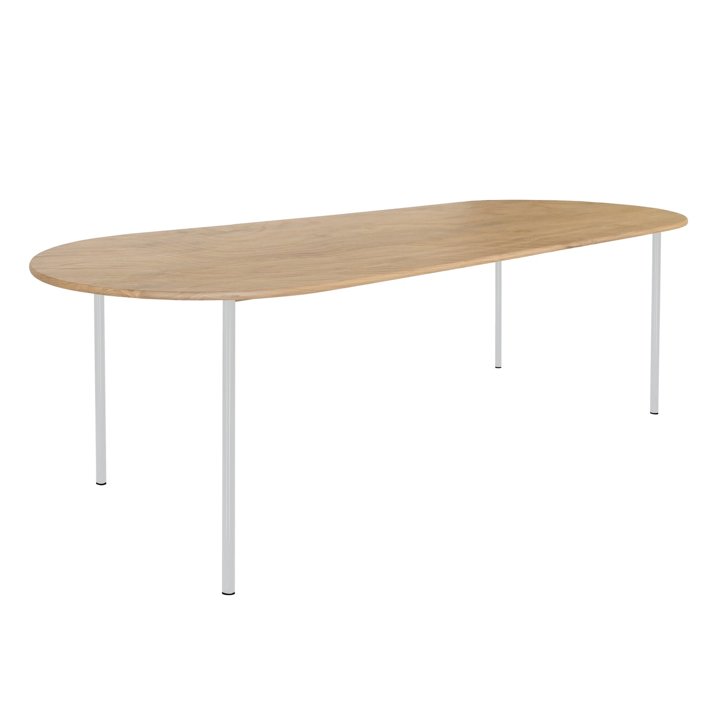 HelloTable Steelo eettafel plat ovaal 260x100 cm bol eiken naturel light grey