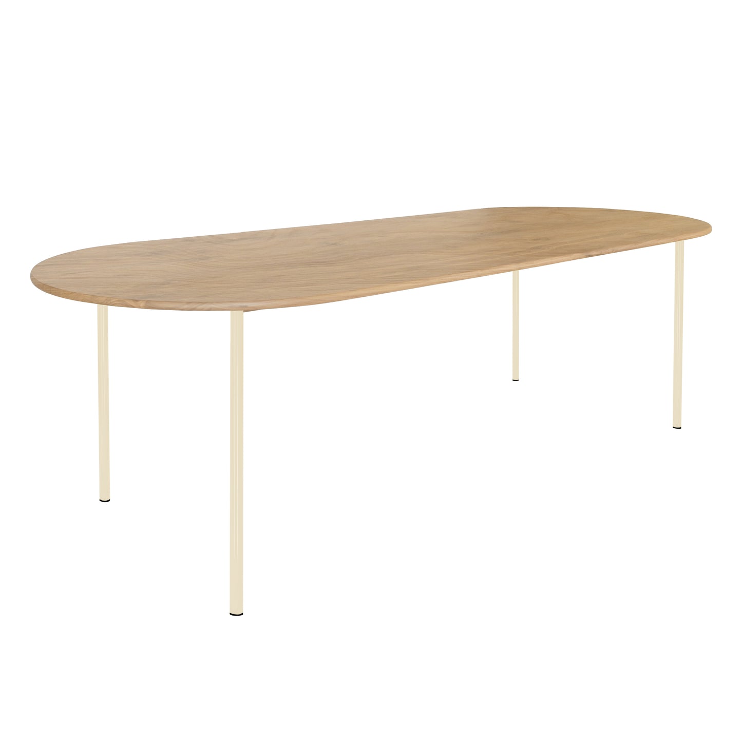 HelloTable Steelo eettafel plat ovaal 180x100 cm bol eiken naturel light ivory