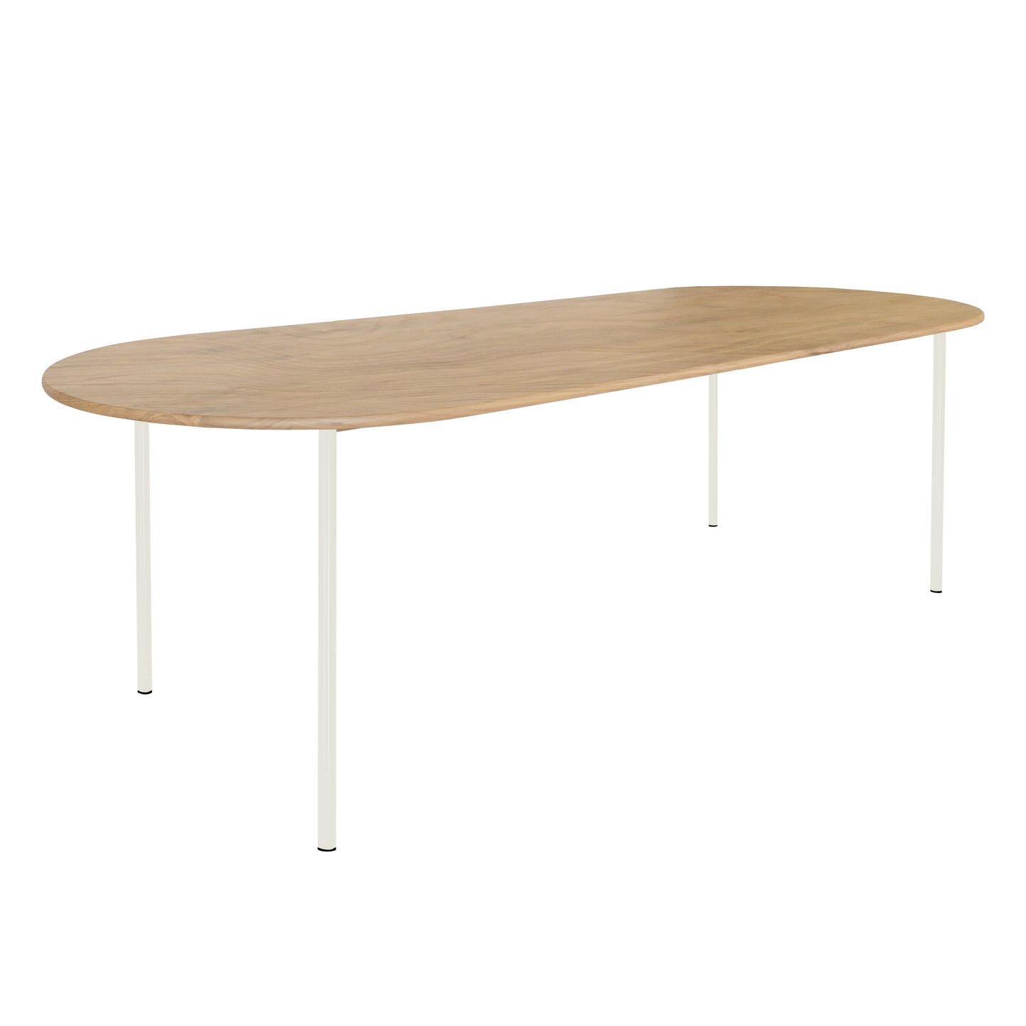 HelloTable Steelo eettafel plat ovaal 260x100 cm bol eiken naturel pure white