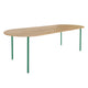 HelloTable Steelo eettafel plat ovaal 200x100 cm bol eiken naturel traffic green