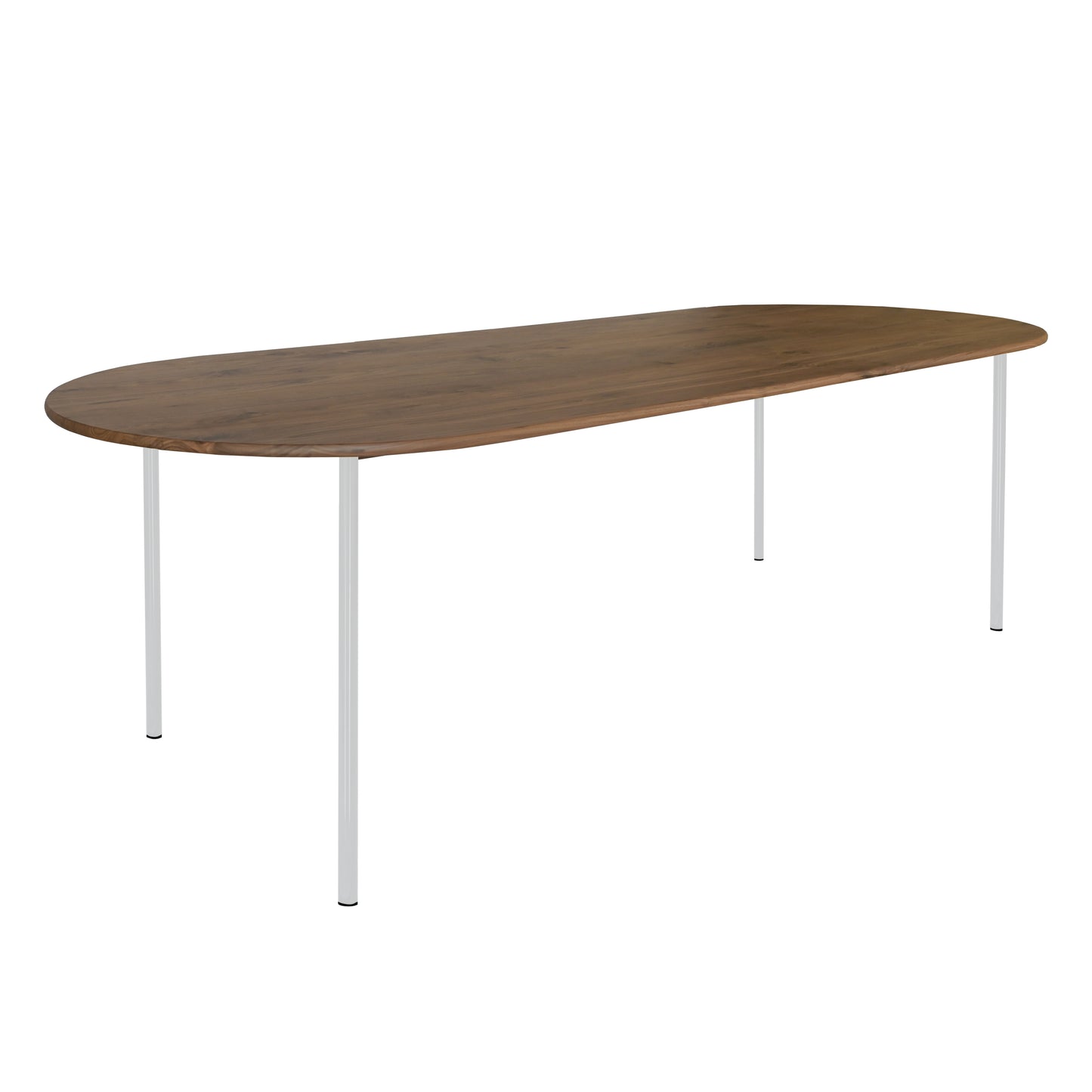 HelloTable Steelo eettafel plat ovaal 240x100 cm bol noten mat light grey